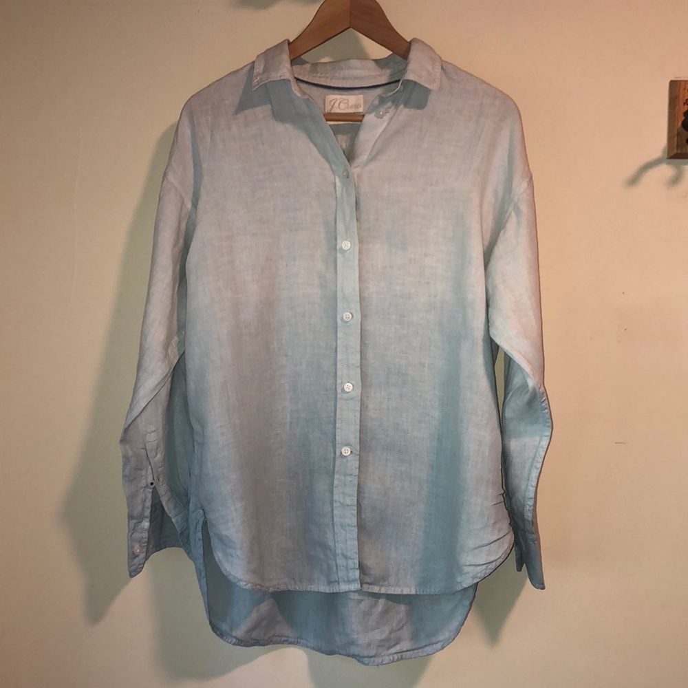 J Crew Linen Button Down Shirt